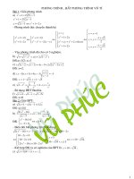 CHUYÊN ĐỀ PHƯƠNG TRÌNH, BẤT PHƯƠNG TRÌNH