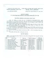 Số: 62/QĐ-PGDĐT ngày 22/4/2010 Quyết định v/v thành lập đoàn TTTD trường MN Tân Lập