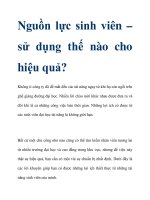 Nguồn lực sinh viên – sử dụng thế nào cho hiệu quả? potx