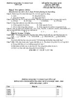 Đề kiể tra học kỳ II hóa học 9