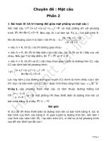Ôn thi đại học : Chuyên đề mặt cầu (tiếp theo & hết)