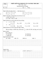 Đề KTĐK lần 4- Toán 3 (có ĐA)