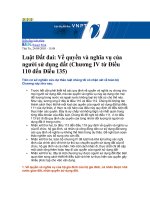 Luật Đất đai: Về quyền và nghĩa vụ của người sử dụng đất (Chương IV từ Điều 110 đến Điều 135) docx