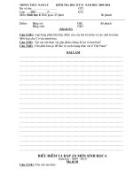 Đề kiểm tra HK II Sinh6, 7 (Có đáp  án)