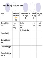 Bảng tổng hợp môi trường vĩ mô docx