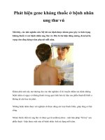 Phát hiện gene kháng thuốc ở bệnh nhân ung thư vú pdf