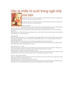 HÃY LÀ CHIẾC LÒ SƯỞI TRONG NGÔI NHÀ CỦA BẠN