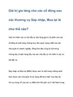 Giá trị gia tăng cho các cổ đông sau các thương vụ pot