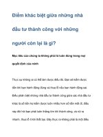 Điểm khác biệt giữa những nhà đầu tư thành công pptx