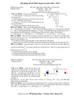 Các đề thi HSG huyện lý 9 từ năm 2001-2010