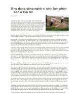 Ứng dụng công nghệ vi sinh làm phân bón ở Hội An ppsx
