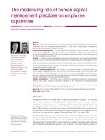 Tài liệu tiếng anh tham khảo the moderating role of human capital management