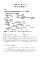 Đề Kiểm tra Học kỳ II môn Tiếng Anh khối 7_Đề lẻ
