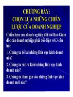 bài giảng quản trị chiến lược - chương 7 chọn lựa những chiến lược của doanh nghiệp