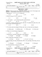 Đề khảo sát cuối năm môn Toán 5