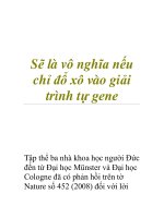 Sẽ là vô nghĩa nếu chỉ đổ xô vào giải trình tự gene ppt