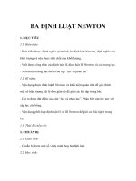 Vật lý lớp 10 căn bản - BA ĐỊNH LUẬT NEWTON doc