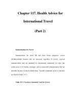 Chapter 117. Health Advice for International Travel (Part 2) potx