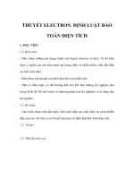 Bài giảng Vật lý 11 NC - THUYẾT ELECTRON. ĐỊNH LUẬT BẢO TOÀN ĐIỆN TÍCH doc