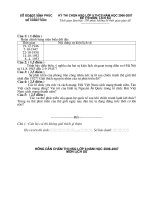 HSG Sử 9 tỉnh Vĩnh Phúc 2007