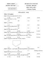 KSCL Toán 3  cuối năm