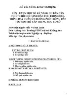 Kinh nghiệm rèn kỷ năng toán cho hs dtnt