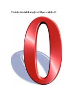 Cá nhân hóa trình duyệt với Opera Alpha 11 doc