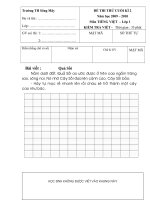 Đề thi thử môn Tiếng Việt lớp 1 phần viết