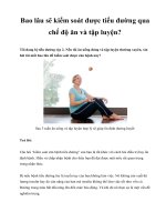 Bao lâu sẽ kiểm soát được tiểu đường qua chế độ ăn và tập luyện? docx