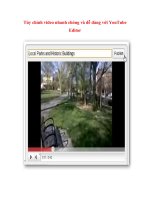 Tùy chỉnh video nhanh chóng và dễ dàng với YouTube Editor- P1 pptx