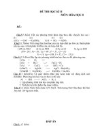Đề Kiểm tra Học kỳ II môn Hóa khối lớp 8