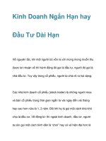 Kinh Doanh Ngắn Hạn hay Đầu Tư Dài Hạn doc