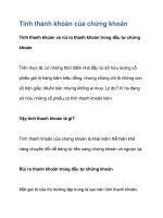 Tính thanh khoản của chứng khoán pot