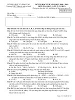 ĐỀ THI HK II - MÔN HOÁ HỌC - LỚP 12 CB