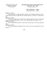 ĐỀ THI HỌC KỲ II SINH 9 NH 2009-2010