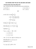 hai phương pháp tìm GTLN; GTNN thường dùng