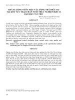 Chất lượng nước mặt và lượng thái hữu cơ tại khu vực trại chăn nuôi thực nghiệm khu II đại học Cần Thơ potx