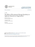 Tài liệu tiếng anh tham khảo the effects of recruitment message spicificity on applicant attraction to organizations