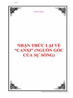 NHẬN THỨC LẠI VỀ “CANXI” (NGUỒN GỐC CỦA SỰ SỐNG) ppsx
