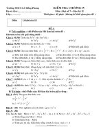 Đề kiểm tra chương IV Đại số 7(09-10)
