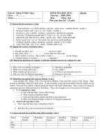 Đề Anh 7 HKII+Đáp án