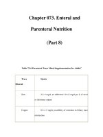 Chapter 073. Enteral and Parenteral Nutrition (Part 8) pptx