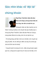 Góc nhìn khác về ''''đội lái'''' chứng khoán ppt