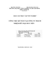 Công việc kế toán tại công ty trách nhiệm hữu hạn duy tiến