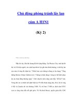 Chủ động phòng tránh lây lan cúm A H1N1 (Kỳ 2) doc