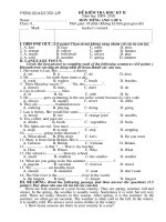 Đề kiể tra học kỳ II tiếng anh 6