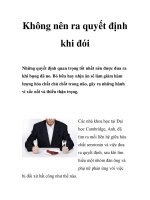 Không nên ra quyết định khi đói pot