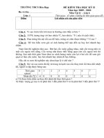 Đề kiểm tra vật lý học kỳ 2