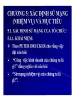 bài giảng quản trị chiến lược - chương 5 xác định sứ mạng (nhiệm vụ) và mục tiêu