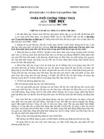 PHÂN PHỐI CHƯƠNG TRÌNH THỂ DỤC